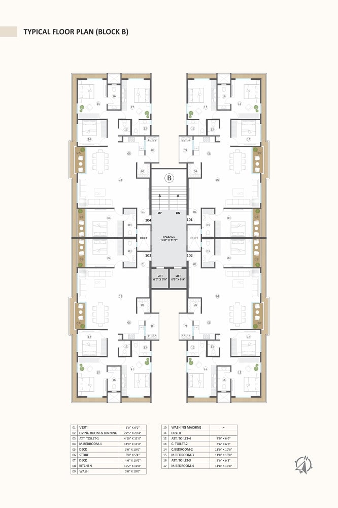 Typical Floor Plan (Block-B)